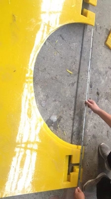 Polyurethane Anti-Slip Mat para 37 1/2 polegadas Rotary Table Drilling Rig 30MM espessura Amarelo 2200MM*1800MM